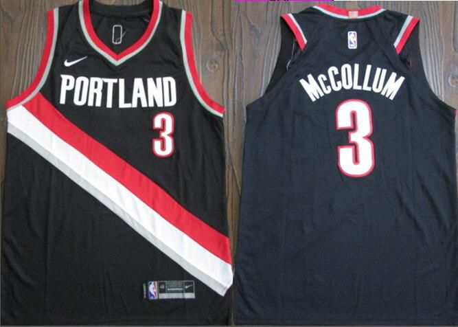 Men Portland Trail Blazers 3 Mccollum Black Nike NBA Jerseys